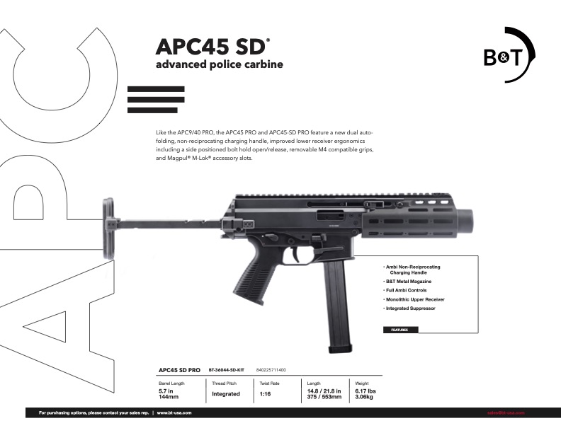 B&T APC45 SD | Piece of Mind
