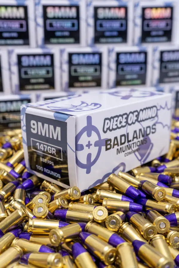 Piece of Mind x Badlands Purple Shots 9mm 147 Grain | Piece of Mind